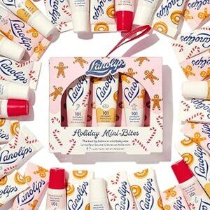 Lanolips Holiday Mini Bites Lip Balm Gingerbread Candy Cane Donut NIP